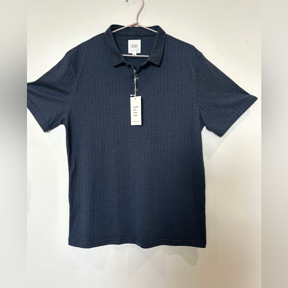 VinoZino- Cotton/Dark Blue Polo Shirt